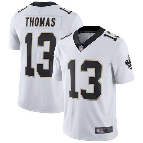 Men New Orleans Saints Limited White Michael Thomas Road Jersey NFL Football #13 Vapor Untouchable Jersey->nfl t-shirts->Sports Accessory